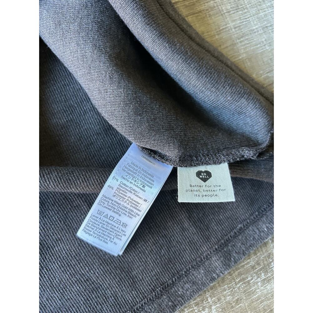Madewell Brushed Rib Mockneck Mini Dress XXS NWT Heather Cocoa Balloon Sleeve - Picture 7 of 12